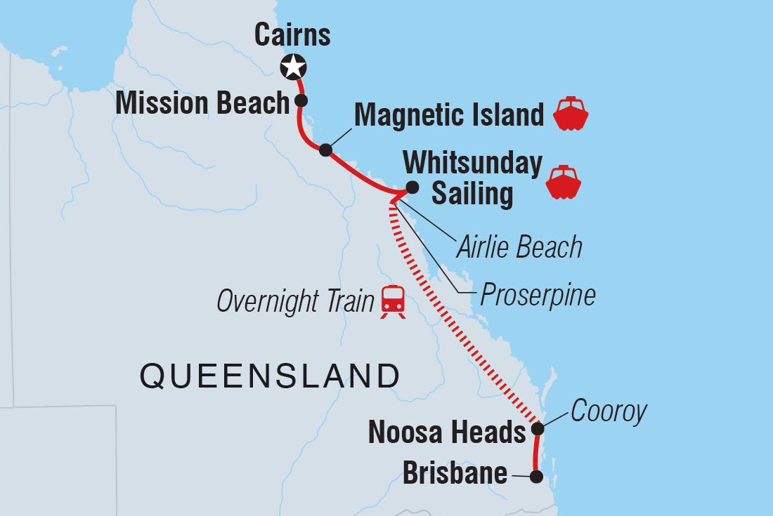 Map of Essential Brisbane To Cairns including Australia