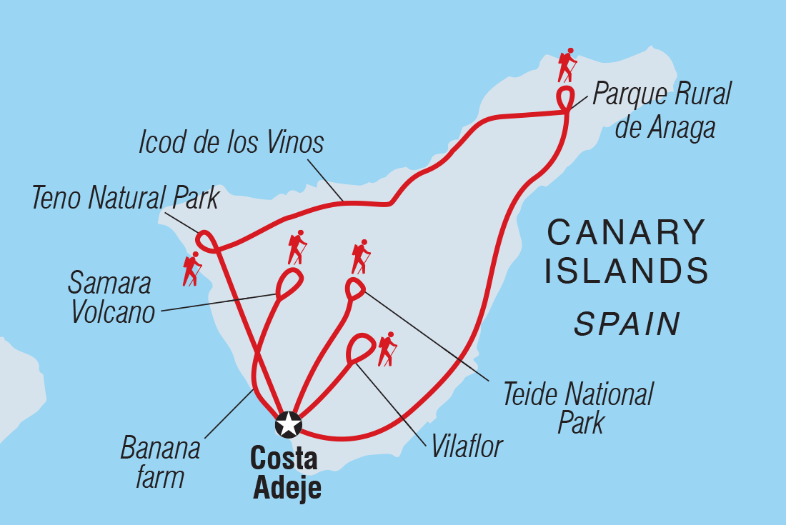 Map of Hike The Canary Islands including Spain