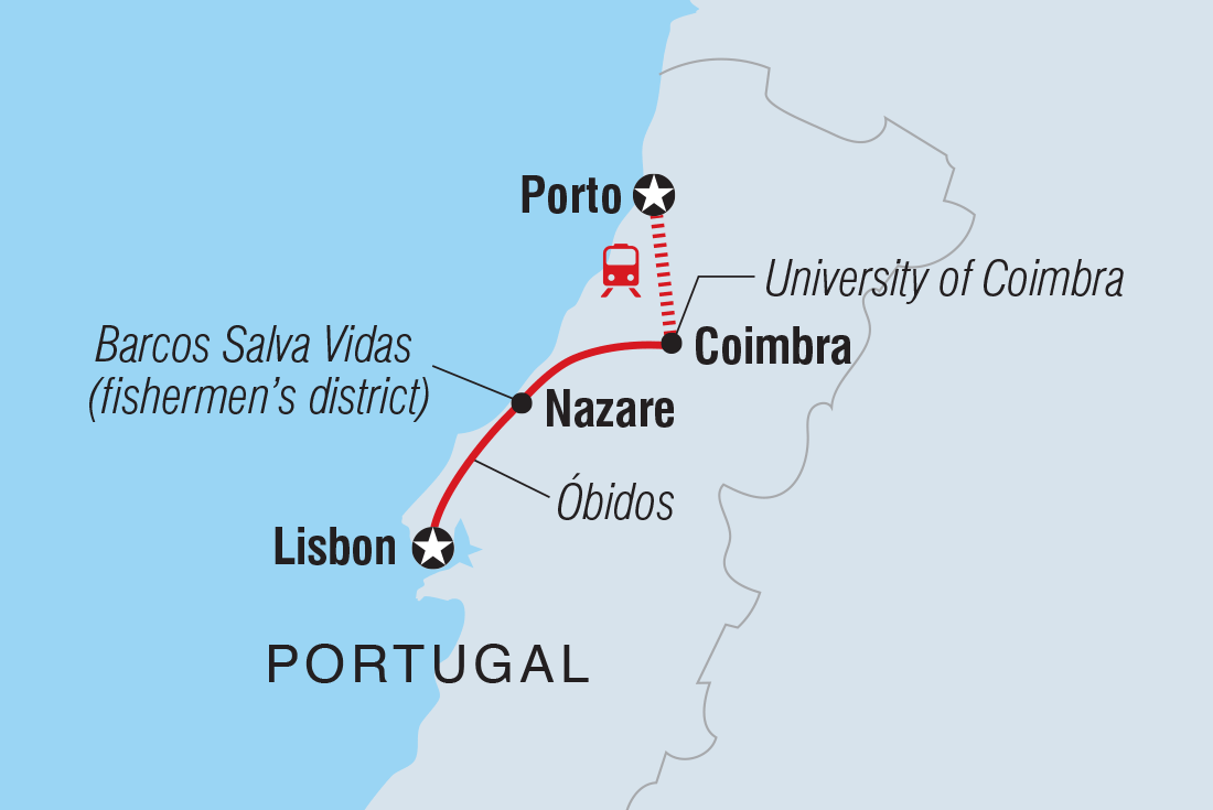 Map of Highlights Of Portugal including Portugal