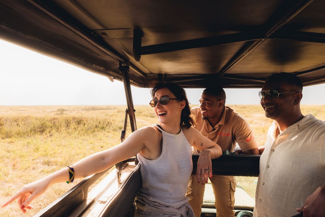 Sighting the first animal of the day in Serengeti National Park