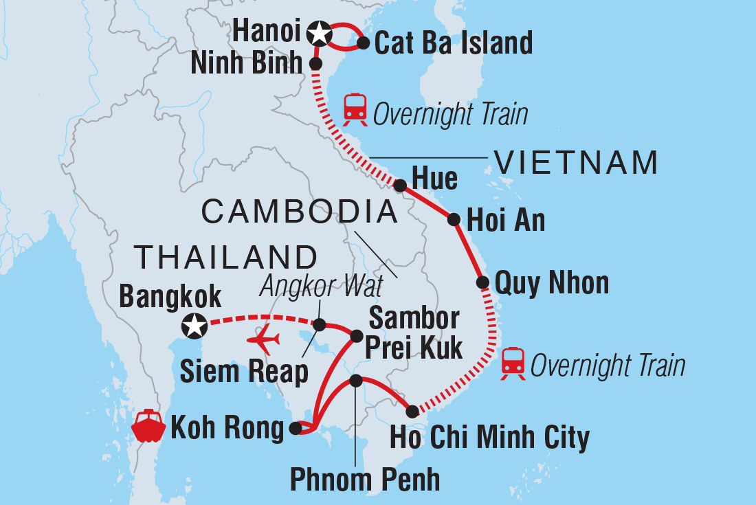 Map of Epic Vietnam To Cambodia including Cambodia, Thailand and Vietnam