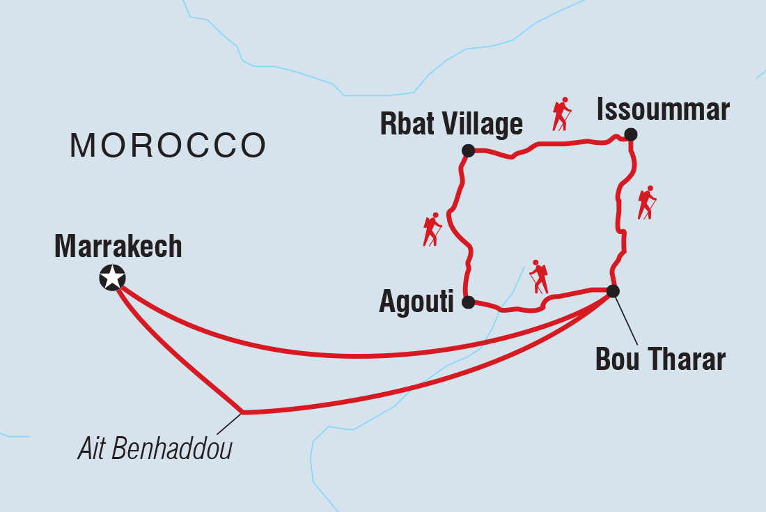 Map of Morocco: Women's Expedition including Morocco