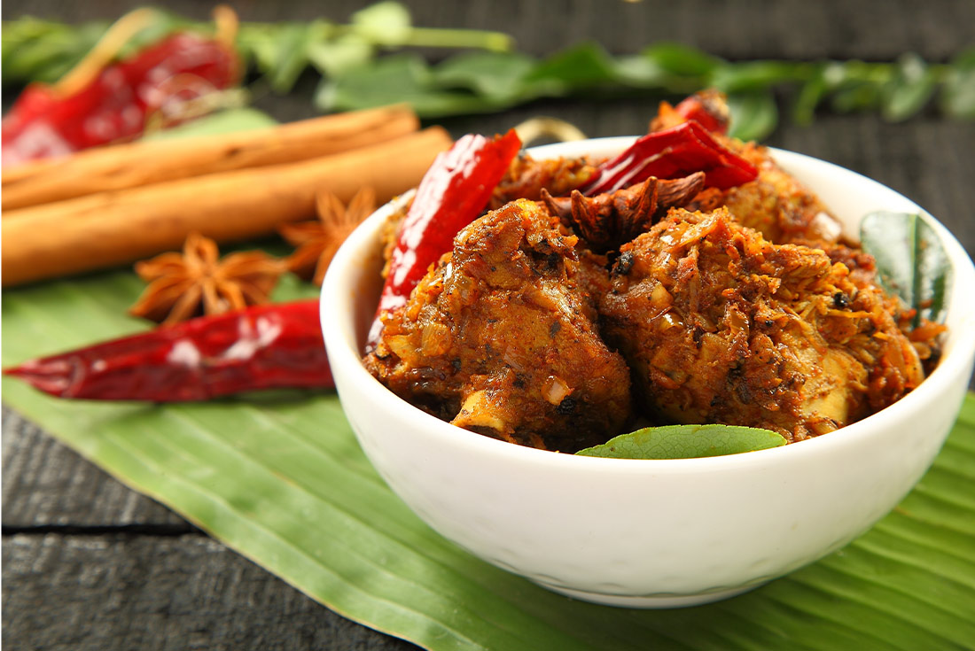 Traditional chicken dish found in Chettinad, India