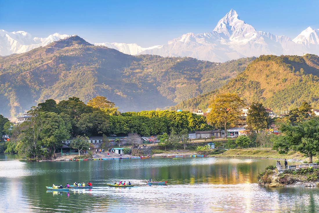 boats on lake phewa, Pokhara, Nepal