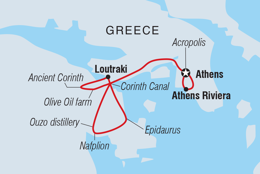 Map of Greece Express: Athens & Greek Riviera including Greece