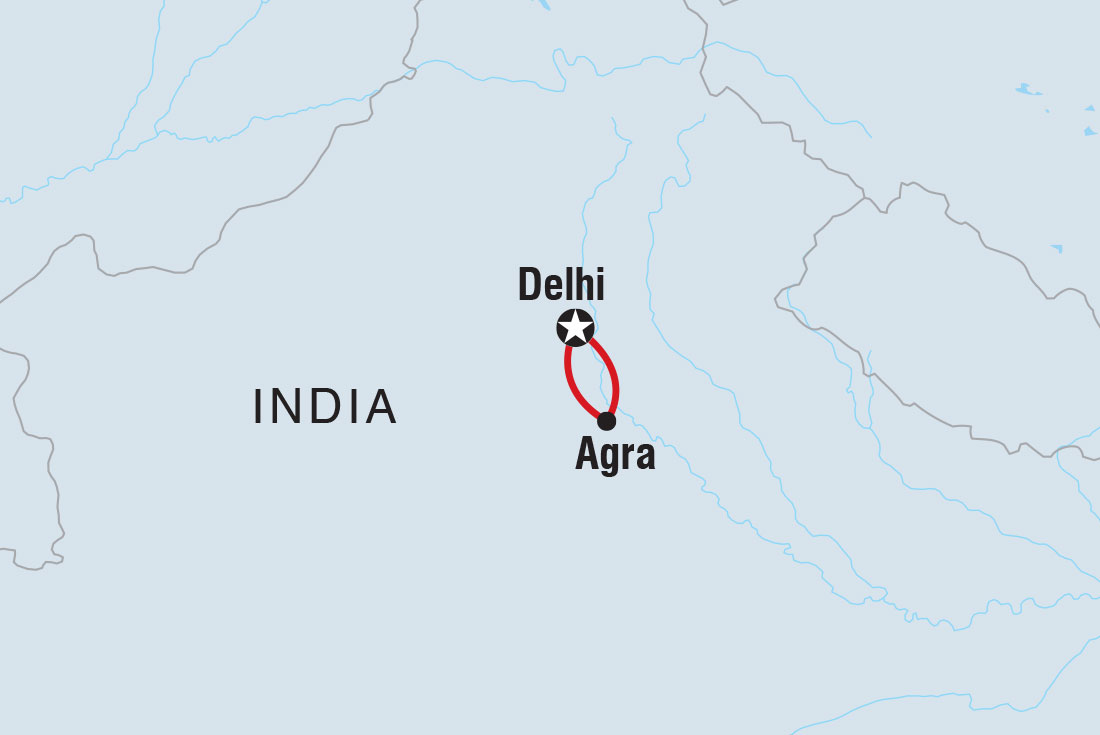 Map of Taj Mahal Short Break including India