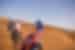 Travellers riding camel's in the Sahara, Morocco