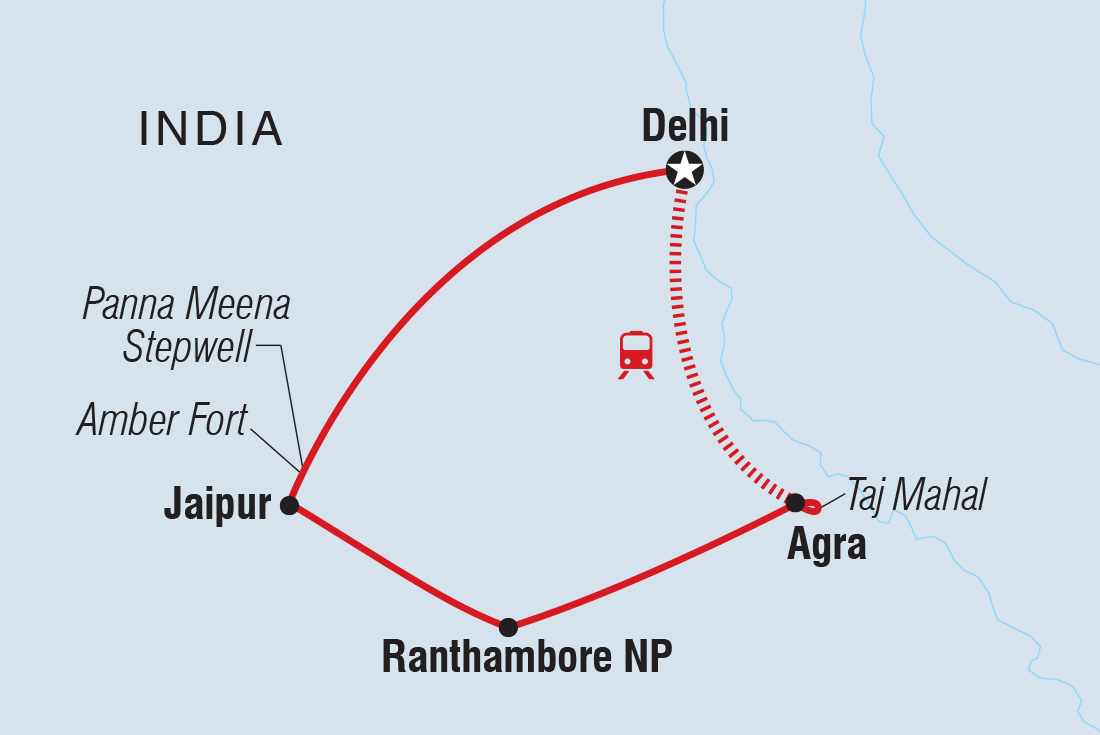 Map of North India Highlights including India