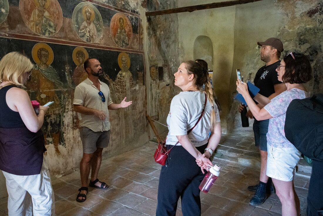 Intrepid group touring Berat's local highlights in Albania
