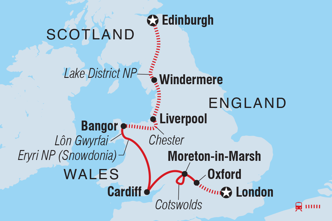 Map of Best Of Britain including United Kingdom
