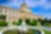 Gardens and fountain of the Naturhistorisches museum in Vienna, Austria