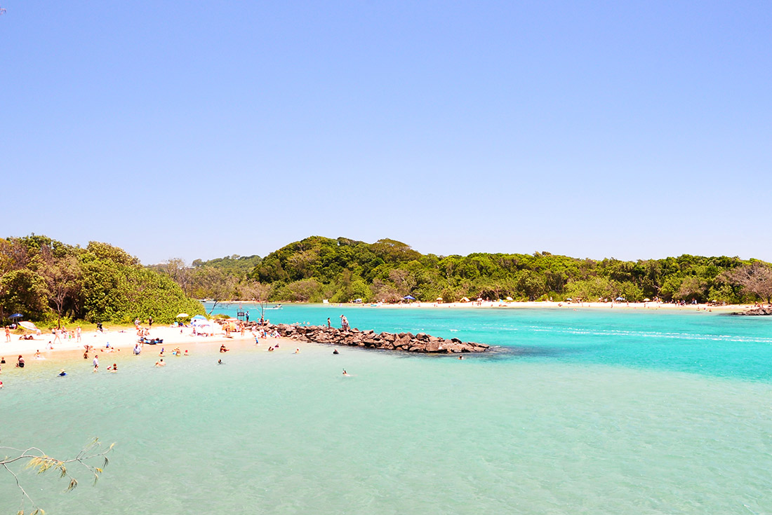 Brunswick head beach on a sunny day, NSW, Australia