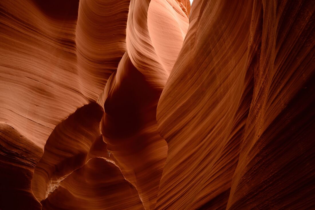 The smooth undulating walls of Rattlesnake canyon in Arizona USA