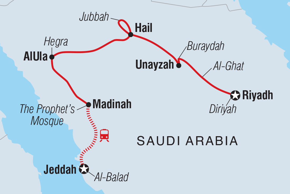 Map of Saudi Arabia Highlights including Saudi Arabia
