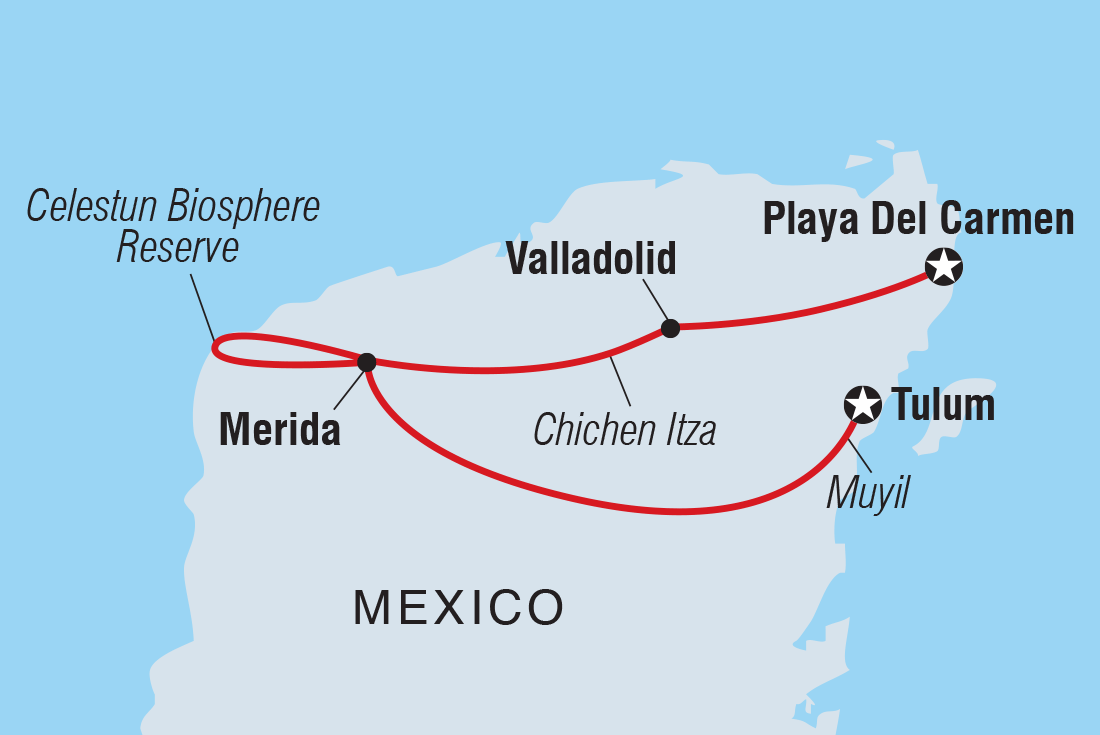 Map of Premium Mexico Yucatan Highlights including Mexico