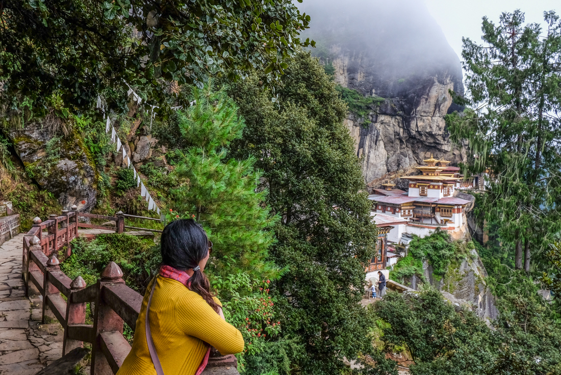 Finishing the hike to Paro Taktsang, or the Tiger's Nest Monastery