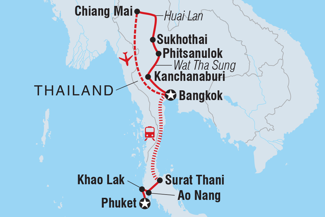 Map of Classic Thailand West Coast including Thailand