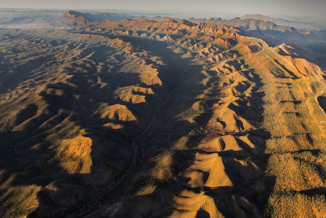 Aerial view of Wilpena Pound, Ikara-Flinders Ranges National Park, South Australia
