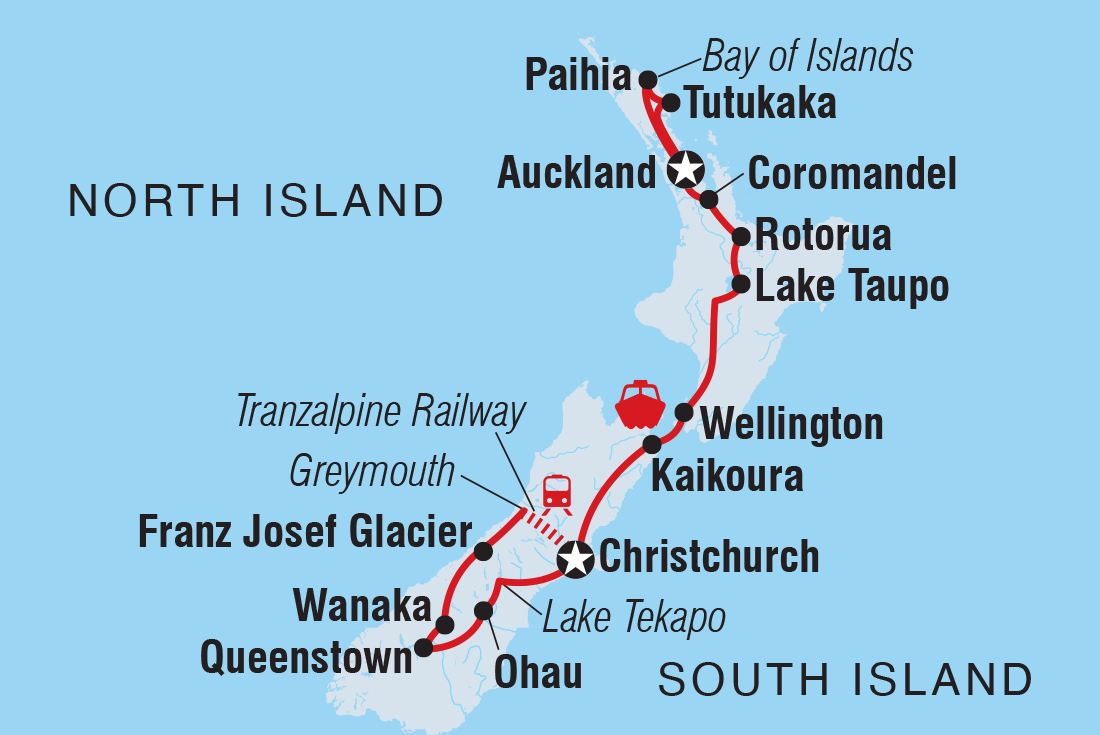 Map of Ultimate New Zealand including New Zealand