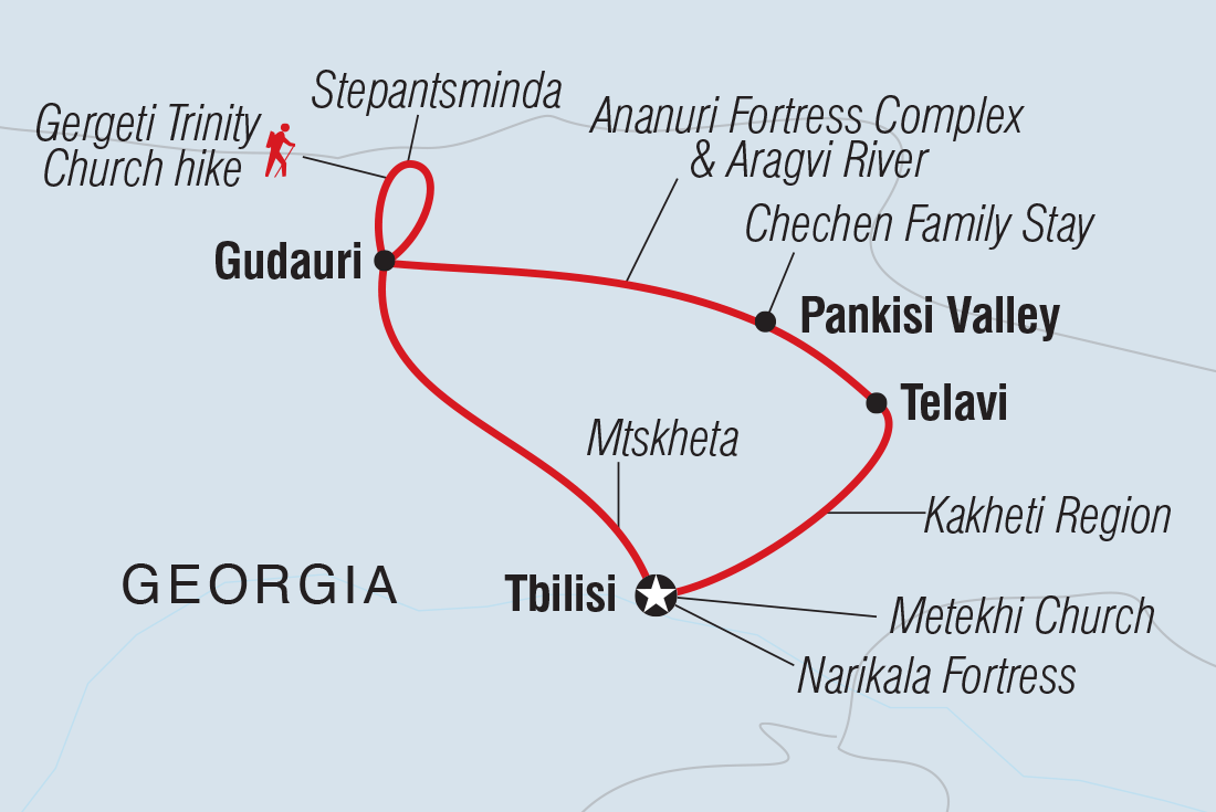 Map of Georgia Real Food Adventure including Georgia