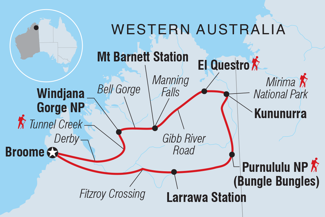 Map of Walk Western Australia's Kimberley including Australia